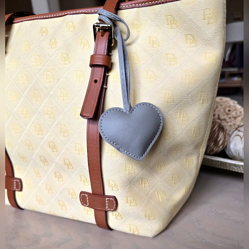Leather Heart Bag Charm NIP